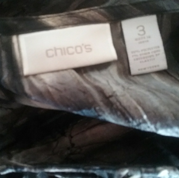 Chicos Metalic Shimmer Stripe Brown and Gold Top - Picture 5 of 6